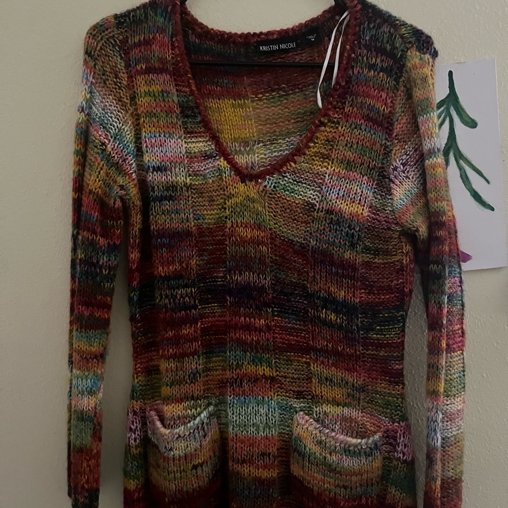 Multicolor V-Neck Sweater